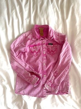 Wrangler Pink Denim Jacket for Kids - Fuchsia Wash Size Medium